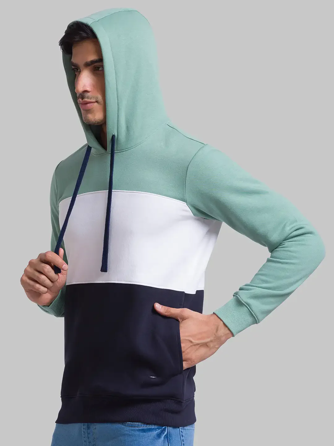 Men Green Regular Fit Cut & Sew Cotton Polyester Blend Sweatshirts - Image 3