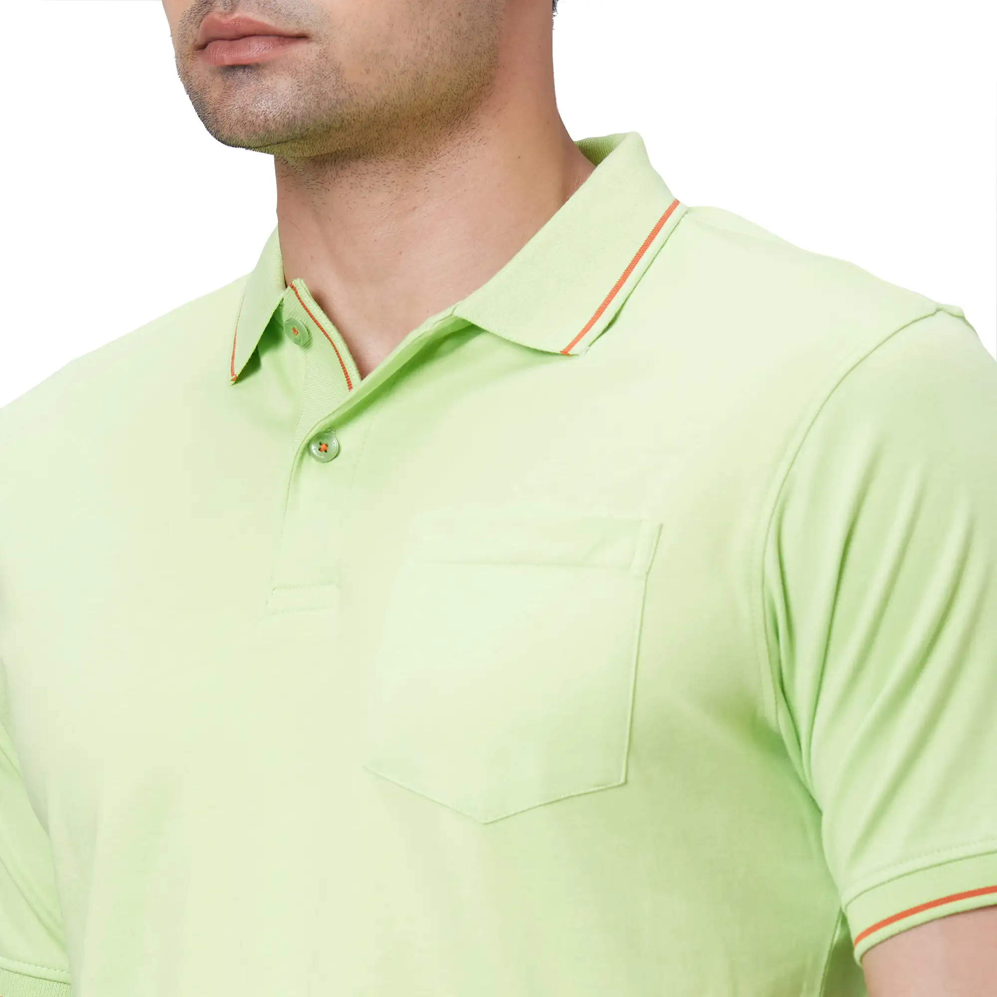 Men Green Regular Fit Solid Knit Cotton T-Shirt - Image 5