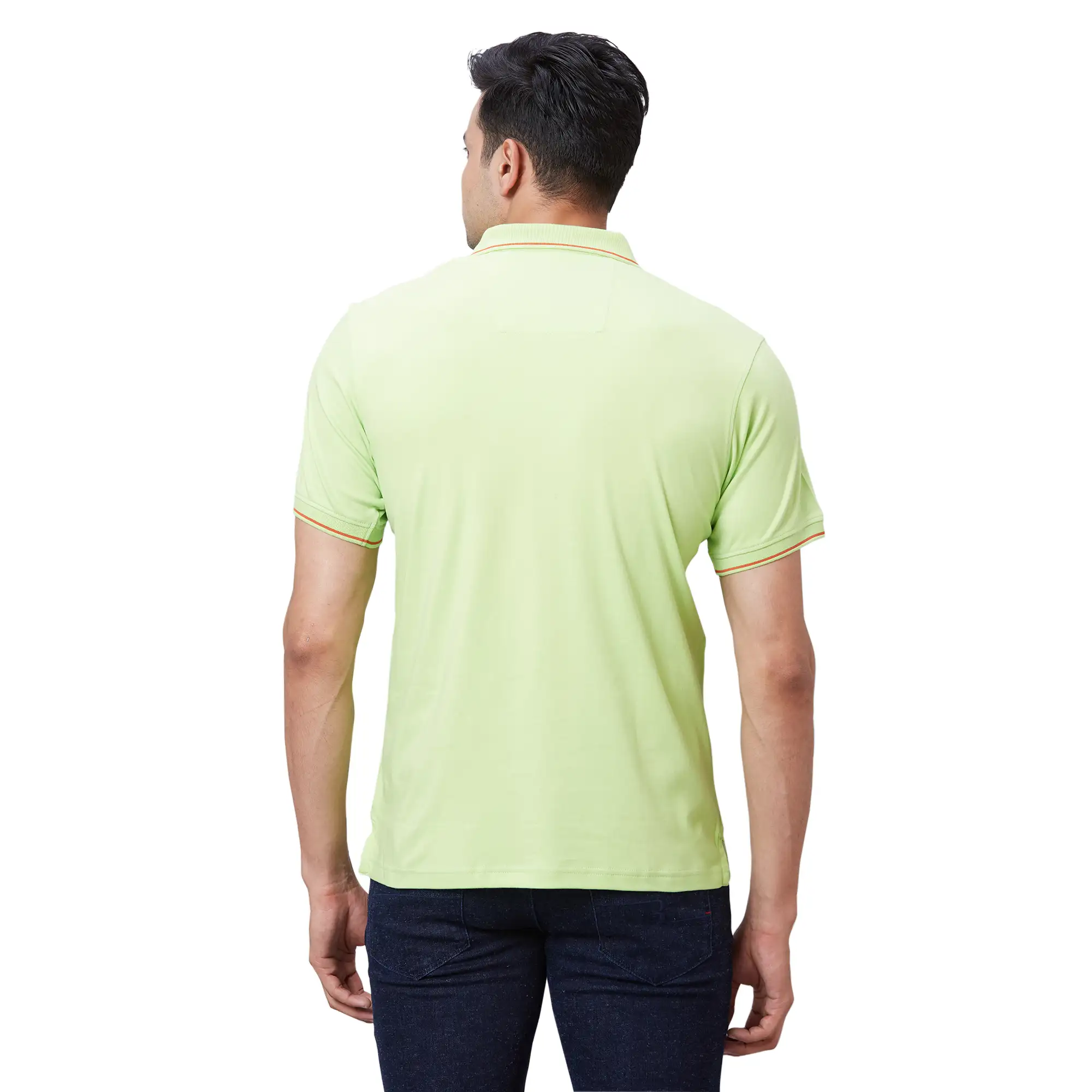 Men Green Regular Fit Solid Knit Cotton T-Shirt - Image 7