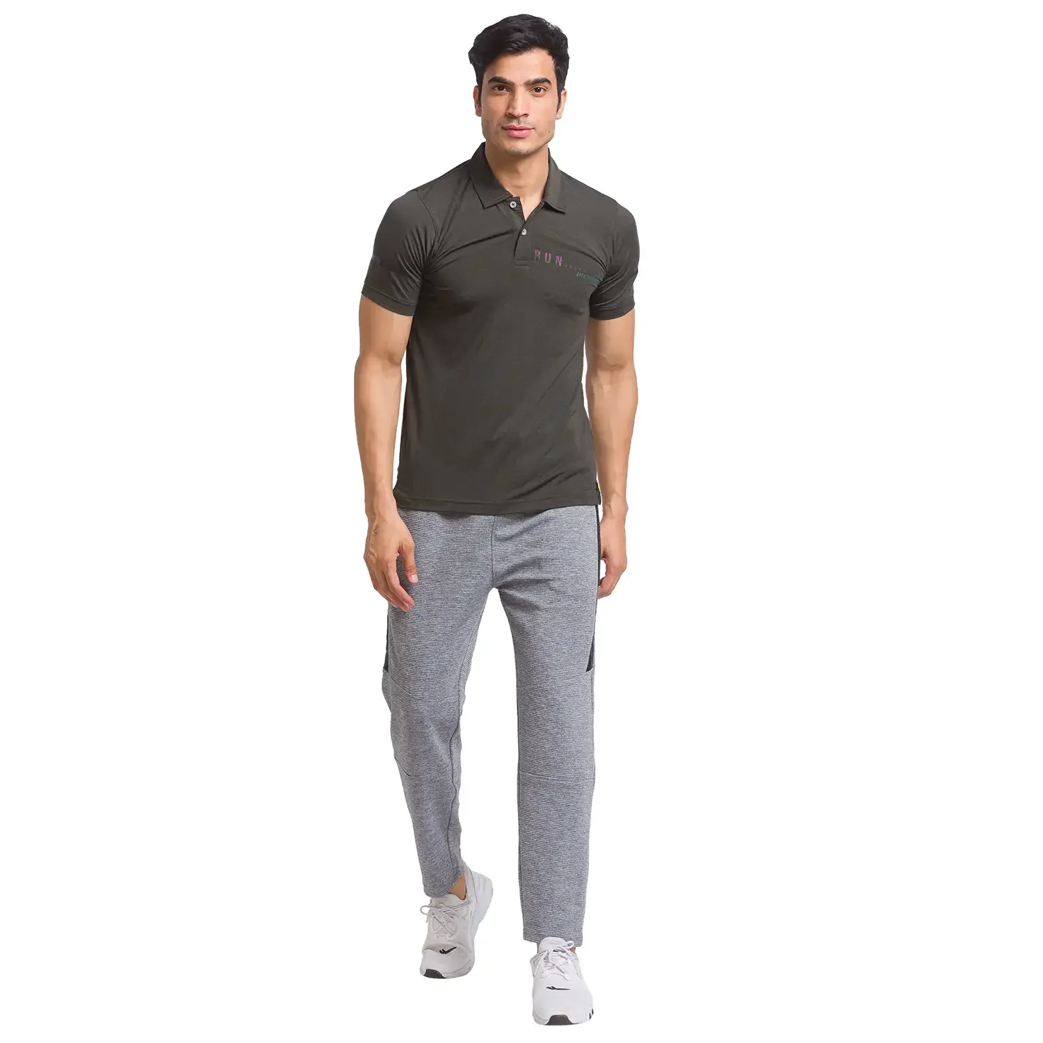 Men Green Regular Fit Solid Polyester Round Neck Collar Polo T-Shirt - Image 5