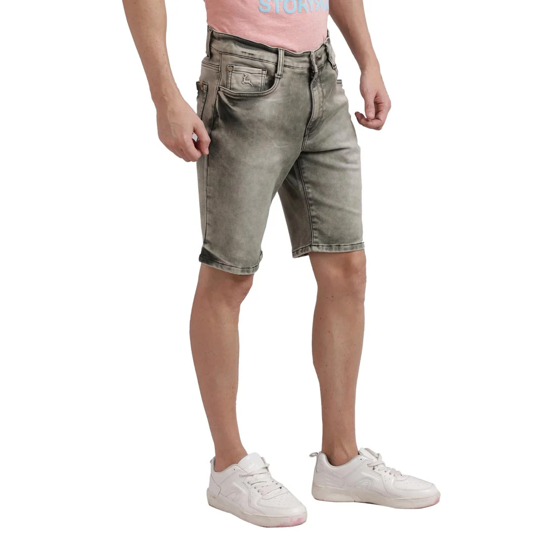 Men Green Resort Fit Knitted Cotton Blend Shorts - Image 2