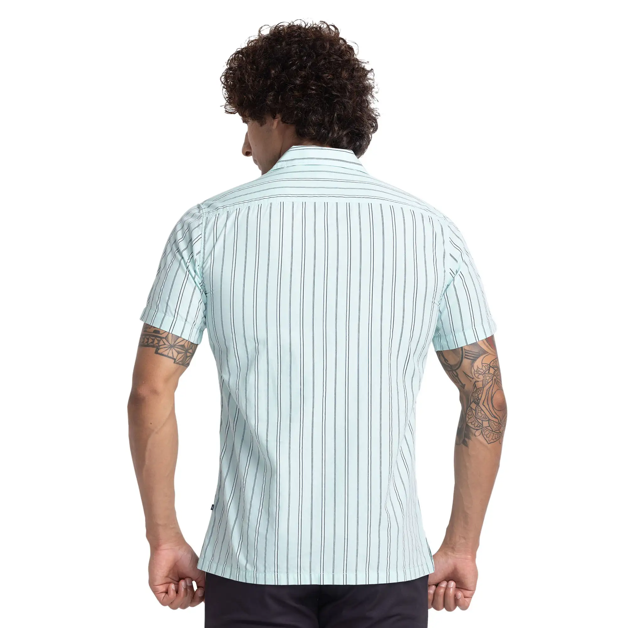 Men Green Resort Fit Print Cotton Half Sleeve Shirts - Image 4