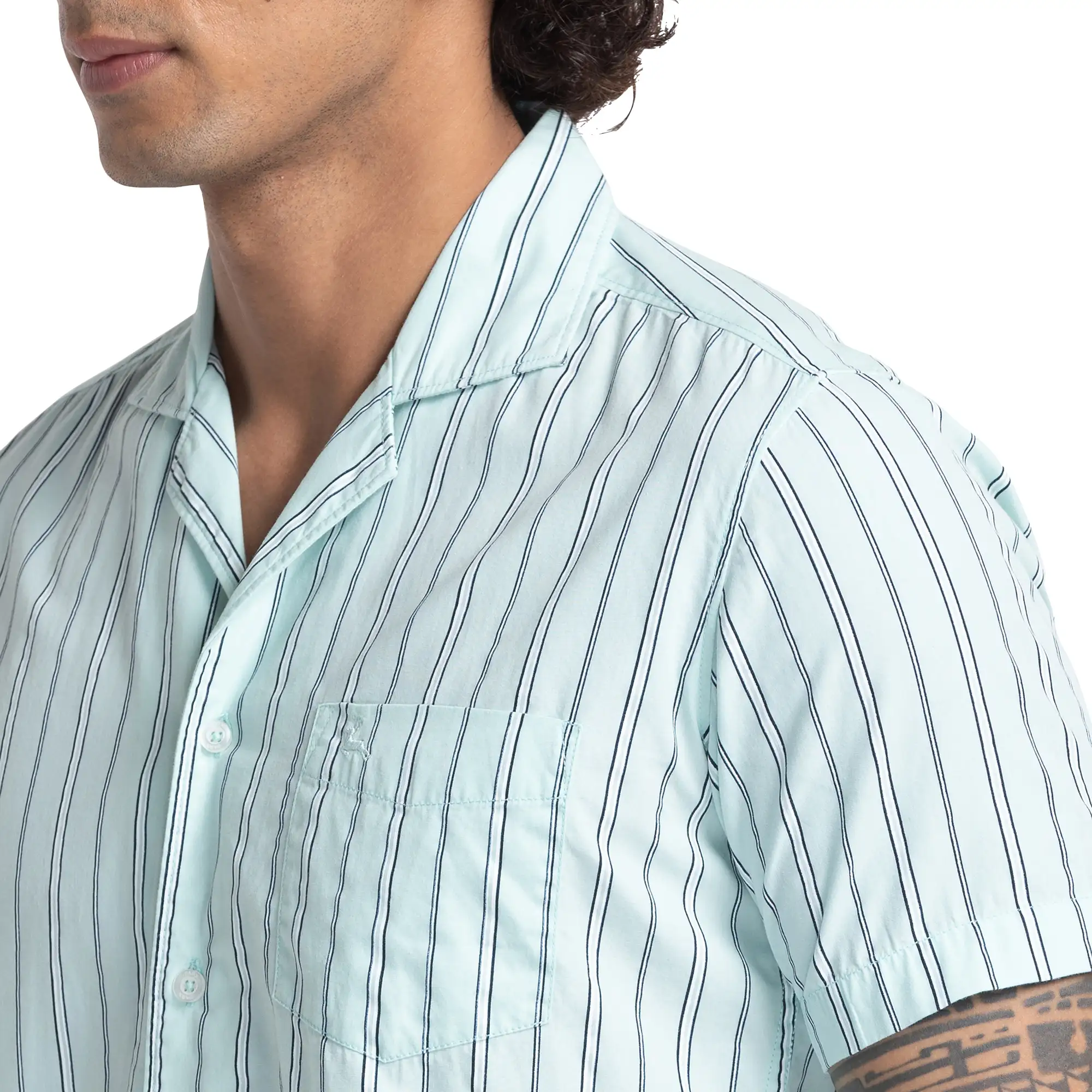 Men Green Resort Fit Print Cotton Half Sleeve Shirts - Image 6