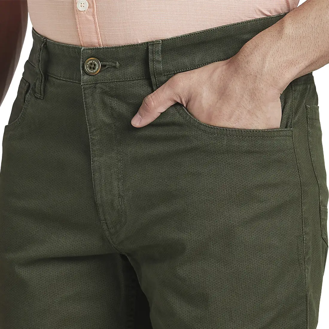 Men Green Resort Fit Solid Cotton Blend Shorts - Image 6