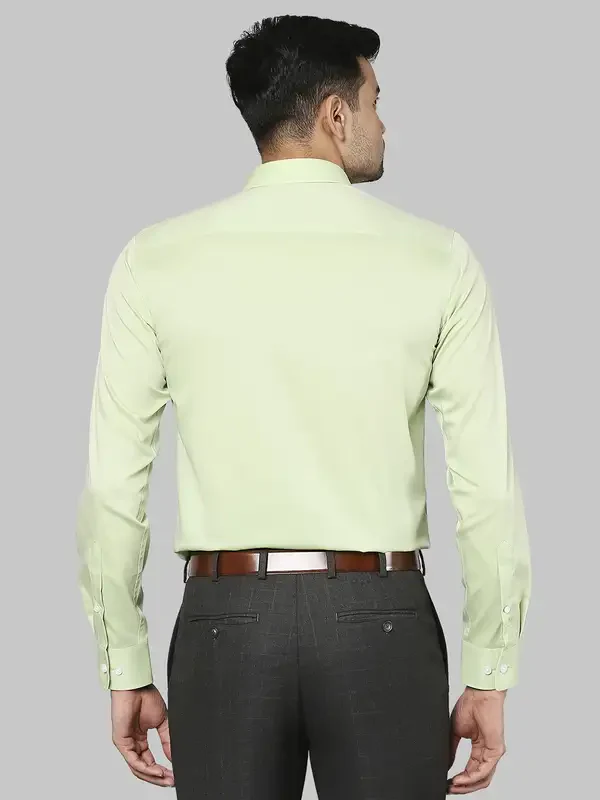 Men Green Slim Fit Chambray Cotton Shirts - Image 4