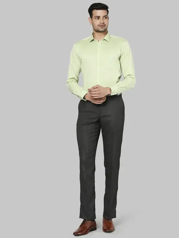 Men Green Slim Fit Chambray Cotton Shirts - Image 5