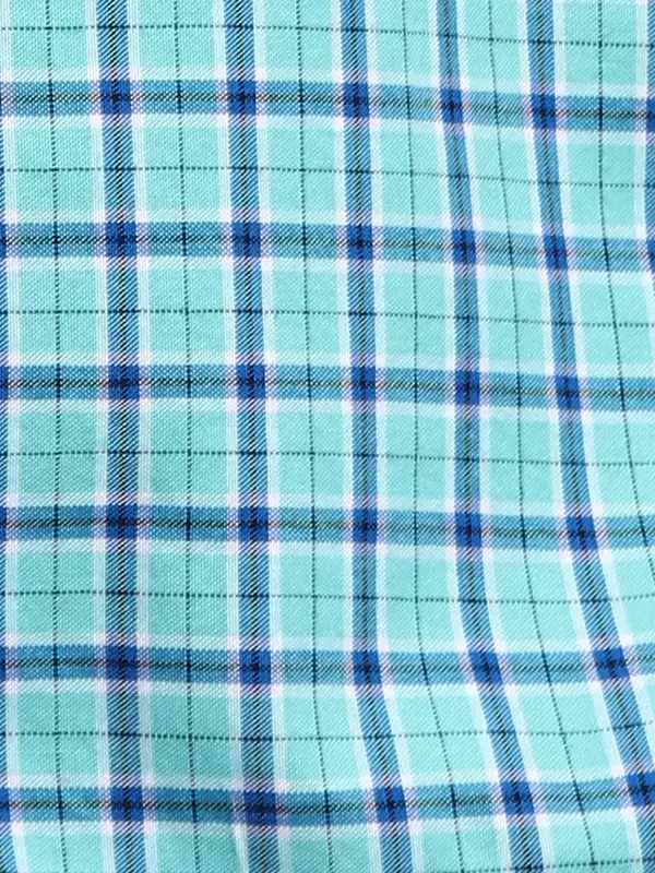 Men Green Slim Fit Checks Cotton Full Sleeve Shirts - Image 7