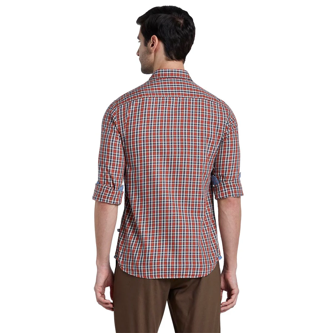 Men Green Slim Fit Checks Cotton Full Sleeve Shirts - Image 4