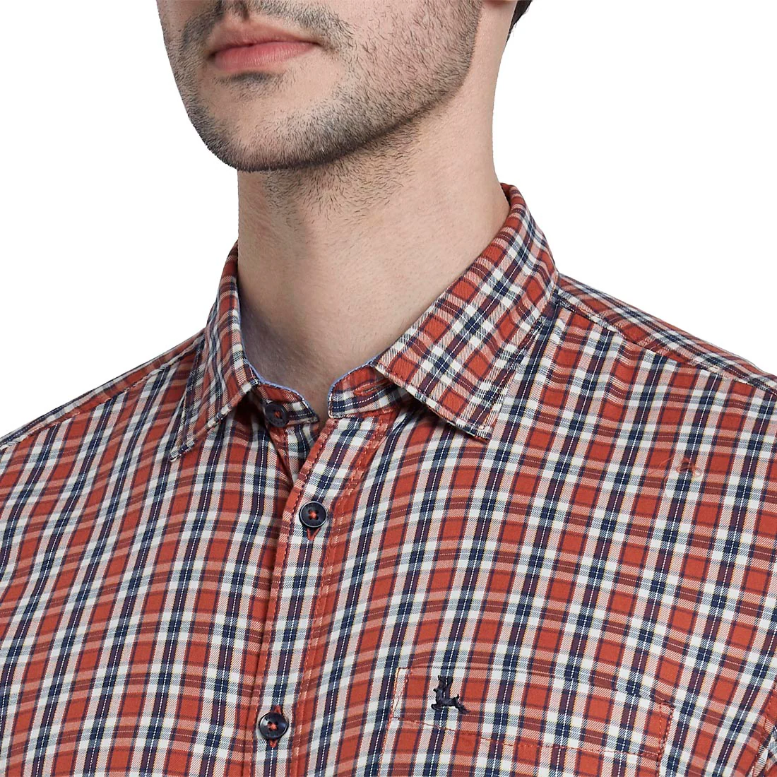 Men Green Slim Fit Checks Cotton Full Sleeve Shirts - Image 6