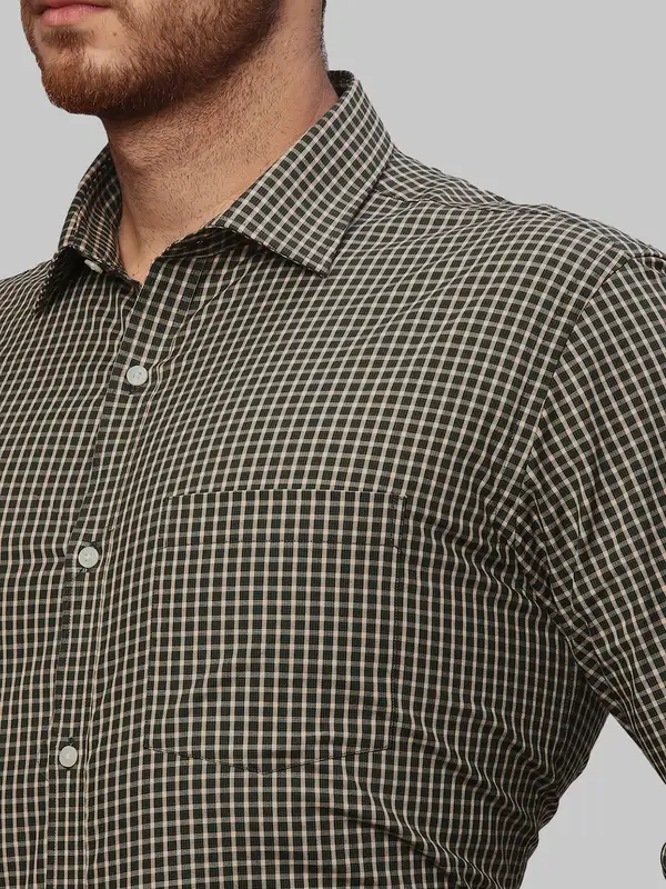 Men Green Slim Fit Checks Cotton Shirts - Image 6