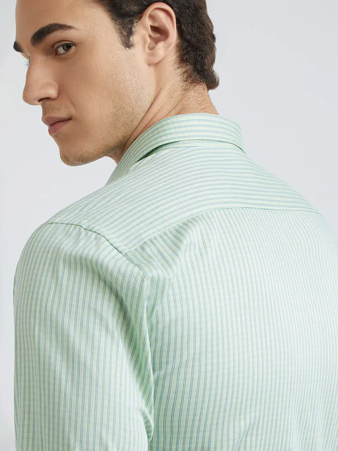 Men Green Slim Fit Checks Cotton Shirts - Image 6