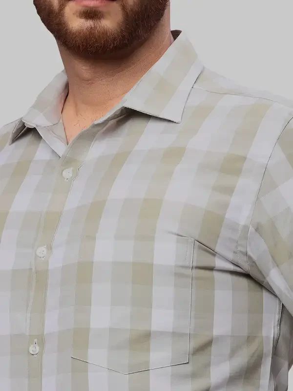 Men Green Slim Fit Checks Cotton Shirts - Image 6