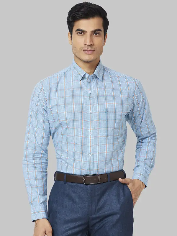 Men Green Slim Fit Checks Cotton Shirts