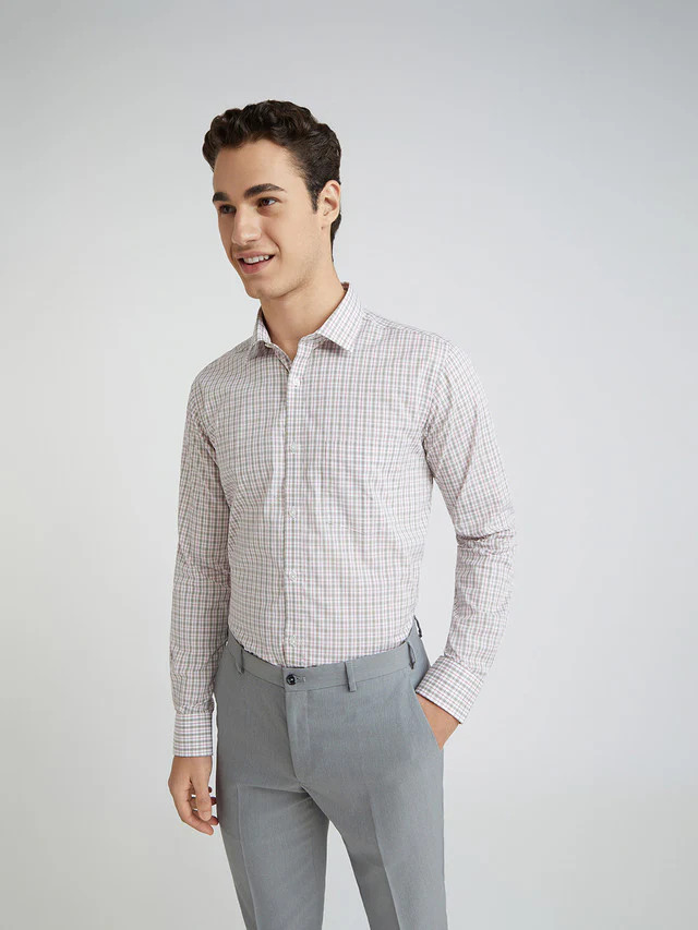 Men Green Slim Fit Checks Cotton Shirts - Image 3