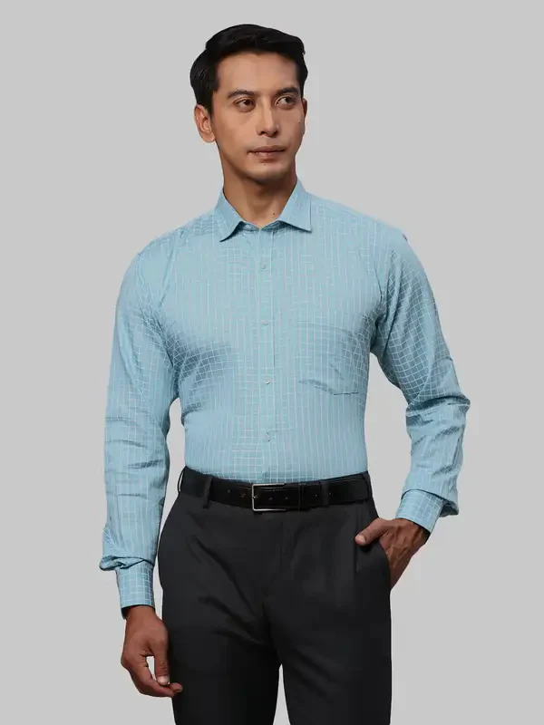 Men Green Slim Fit Checks Cotton Shirts