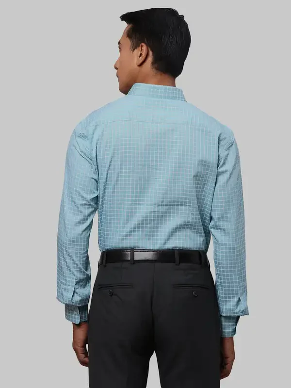 Men Green Slim Fit Checks Cotton Shirts - Image 4