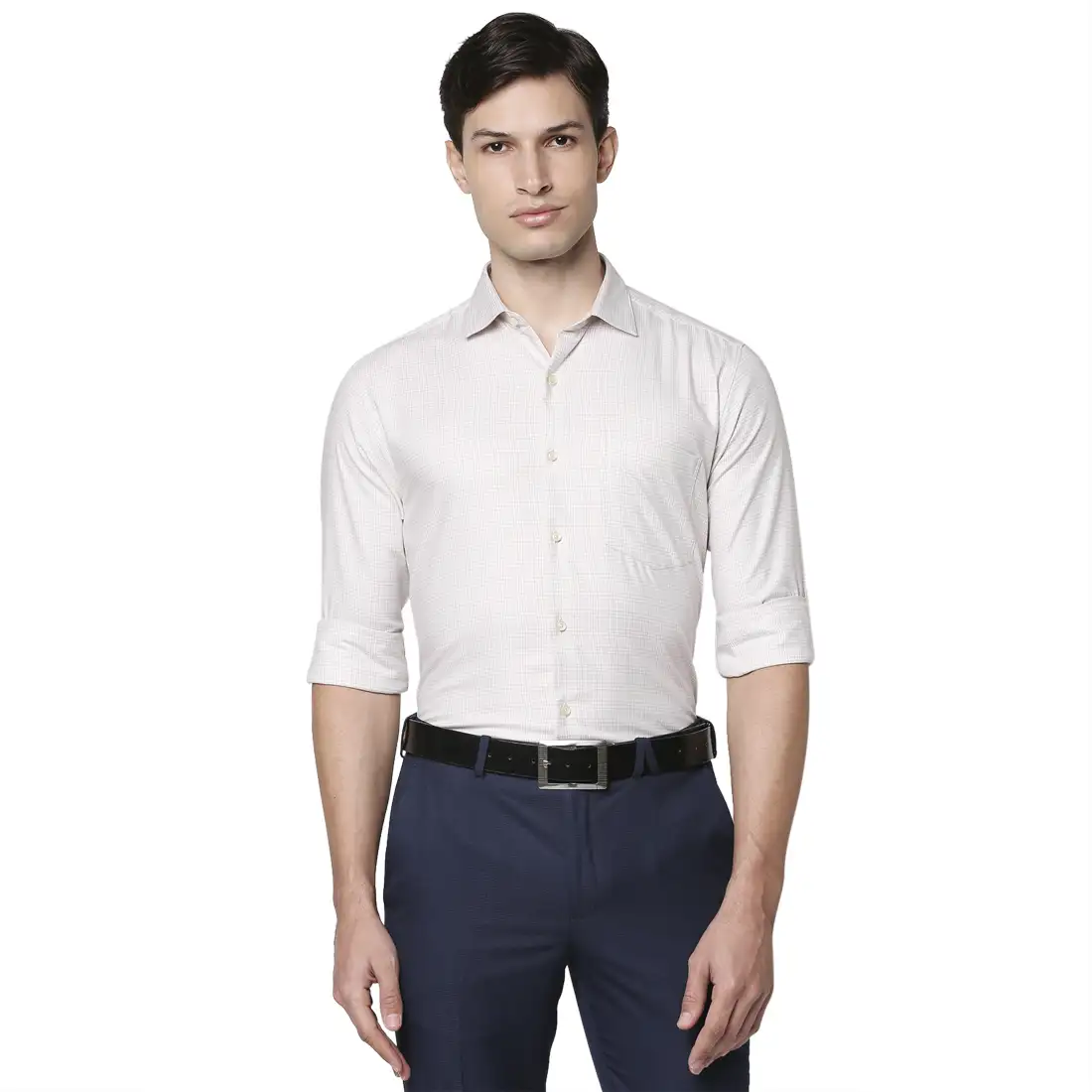 Men Green Slim Fit Checks Cotton Shirts