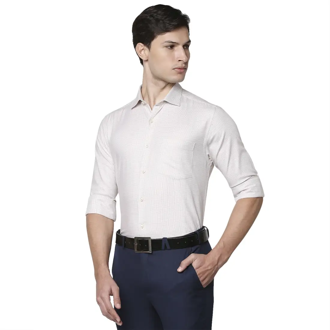 Men Green Slim Fit Checks Cotton Shirts - Image 3
