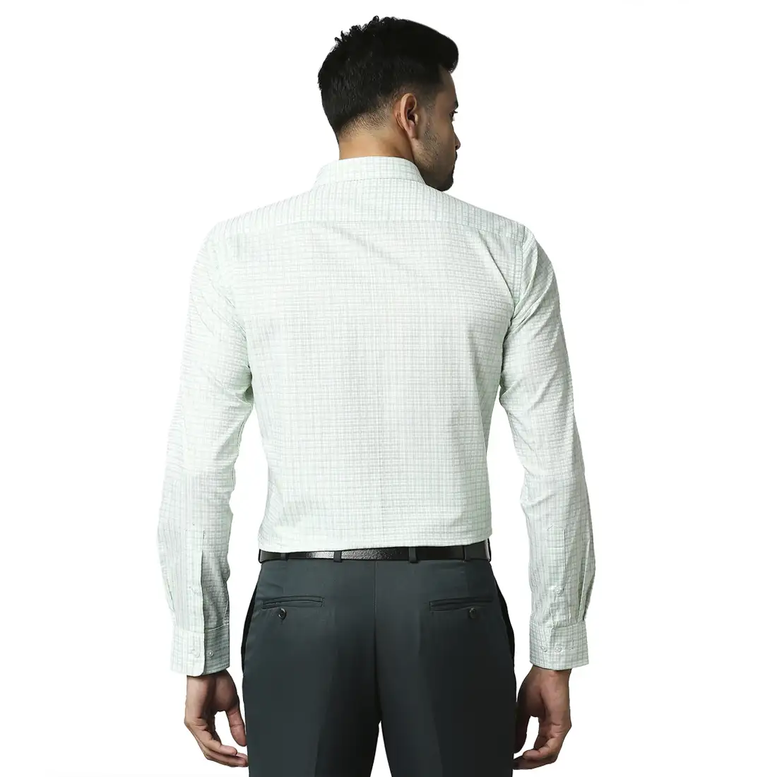 Men Green Slim Fit Checks Cotton Shirts - Image 4
