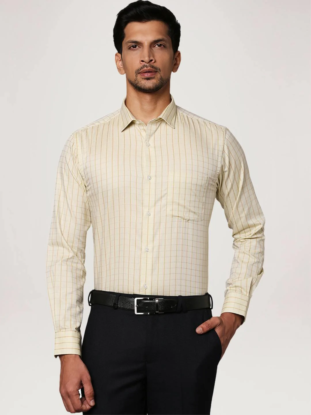 Men Green Slim Fit Checks Cotton Shirts - Image 4