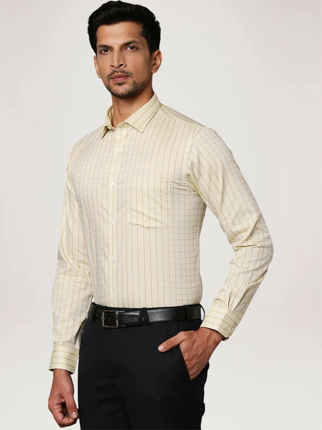Men Green Slim Fit Checks Cotton Shirts - Image 6