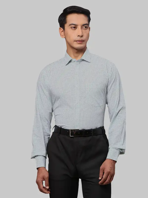 Men Green Slim Fit Checks Cotton Shirts