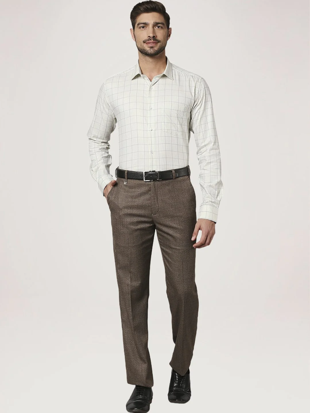 Men Green Slim Fit Checks Cotton Shirts - Image 2