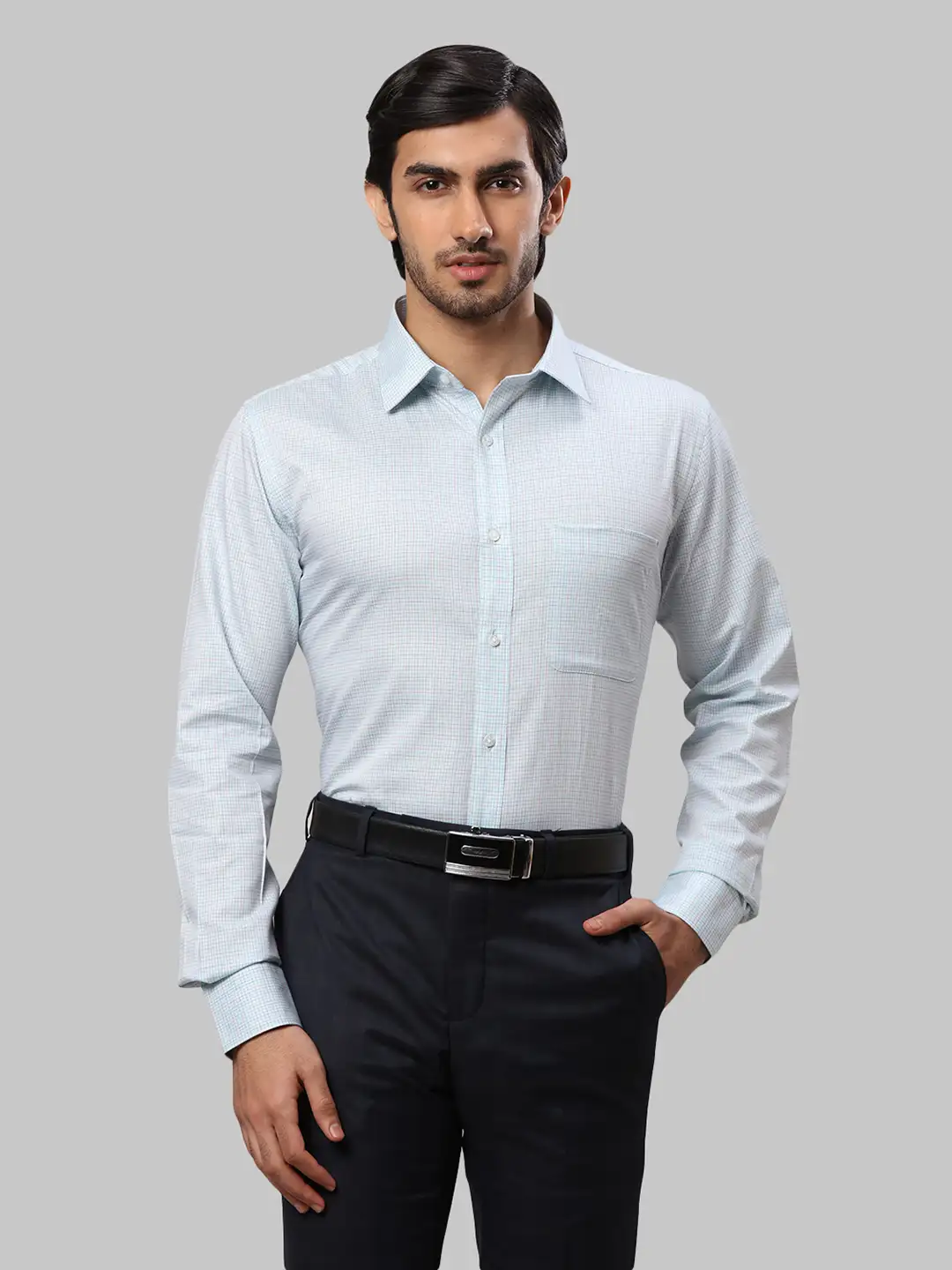Men Green Slim Fit Checks Cotton Shirts