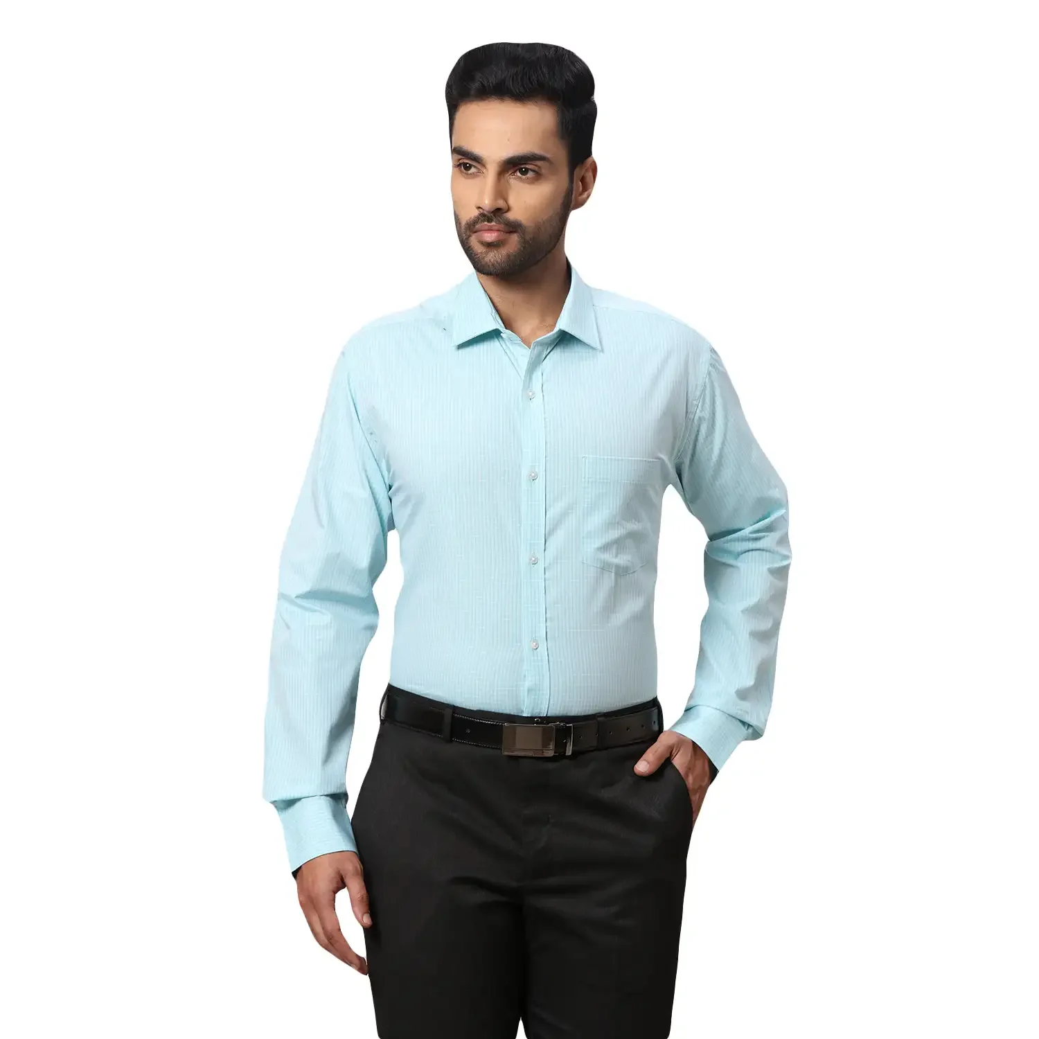 Men Green Slim Fit Cotton Shirts