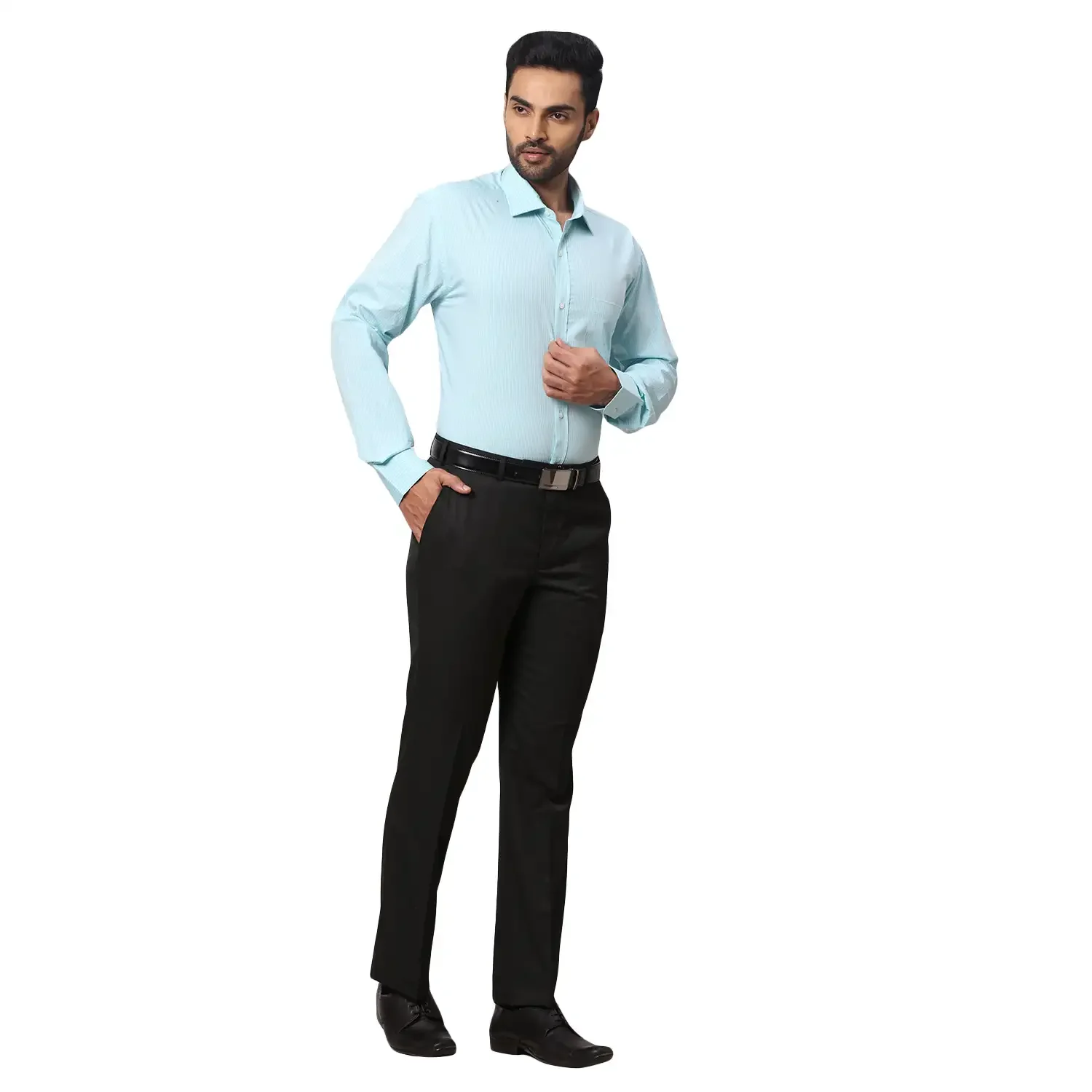Men Green Slim Fit Cotton Shirts - Image 5