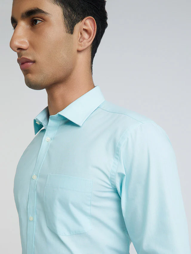 Men Green Slim Fit Fil-A-Fil Cotton Shirts - Image 7
