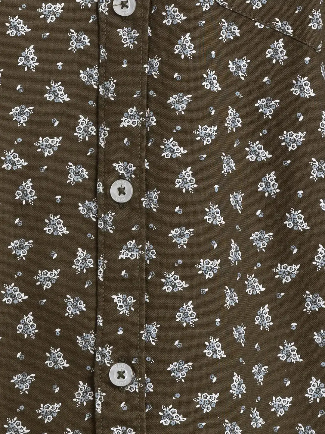 Men Green Slim Fit Print Cotton Full Sleeve Shirts - Image 7