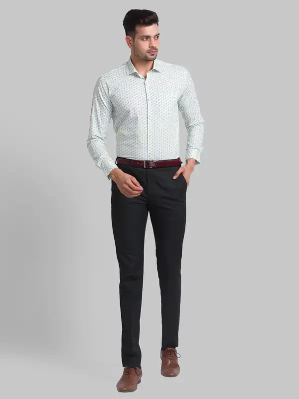 Men Green Slim Fit Print Cotton Shirts - Image 5