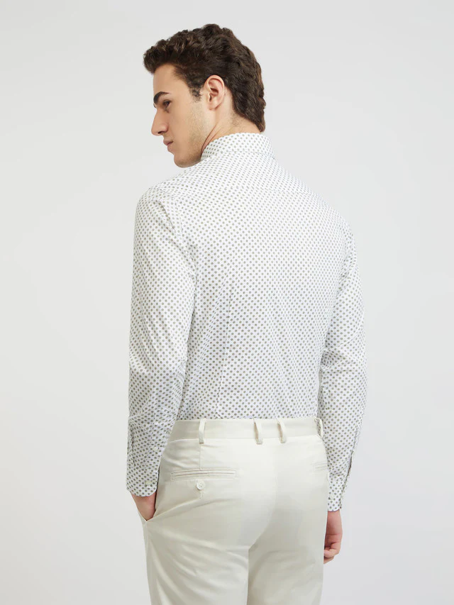 Raymond Men Grey Printed Slim Fit Cotton Casual Shirt - Image 4