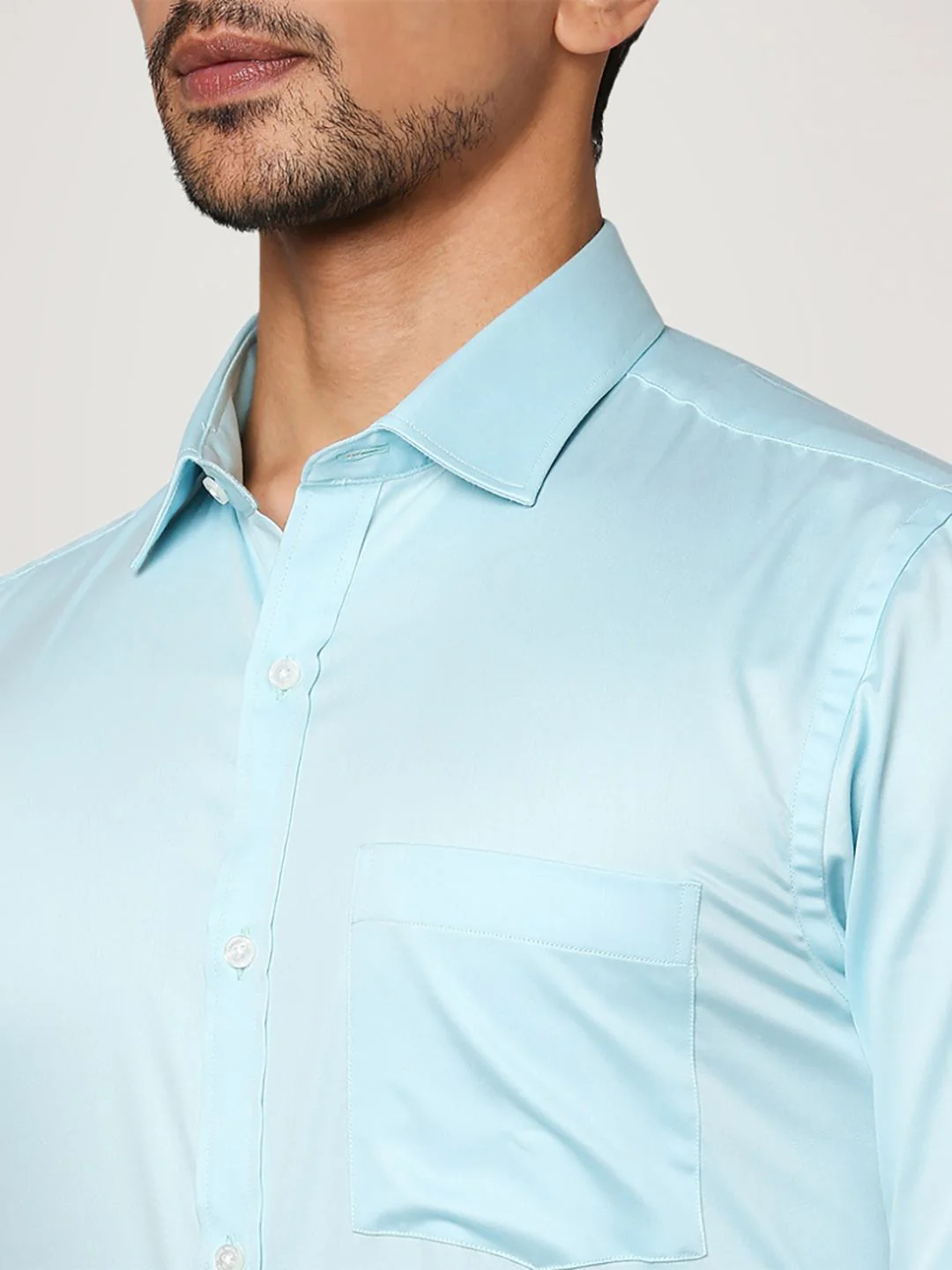 Men Green Slim Fit Solid Cotton Shirts
