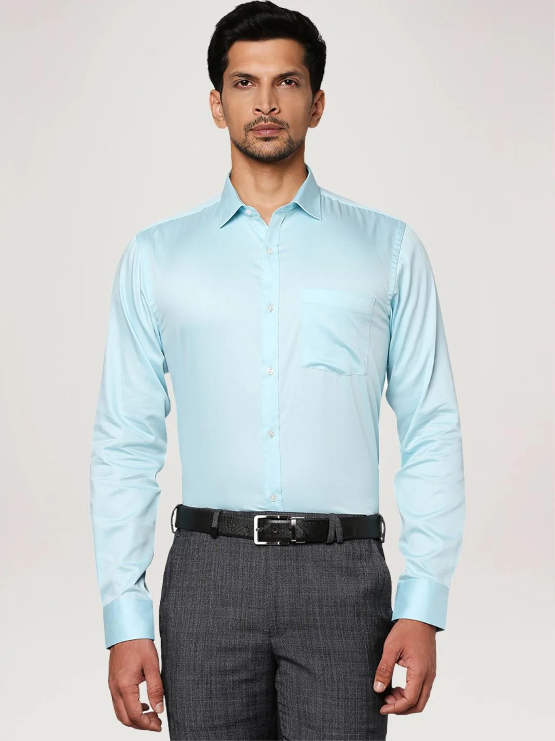 Men Green Slim Fit Solid Cotton Shirts - Image 5