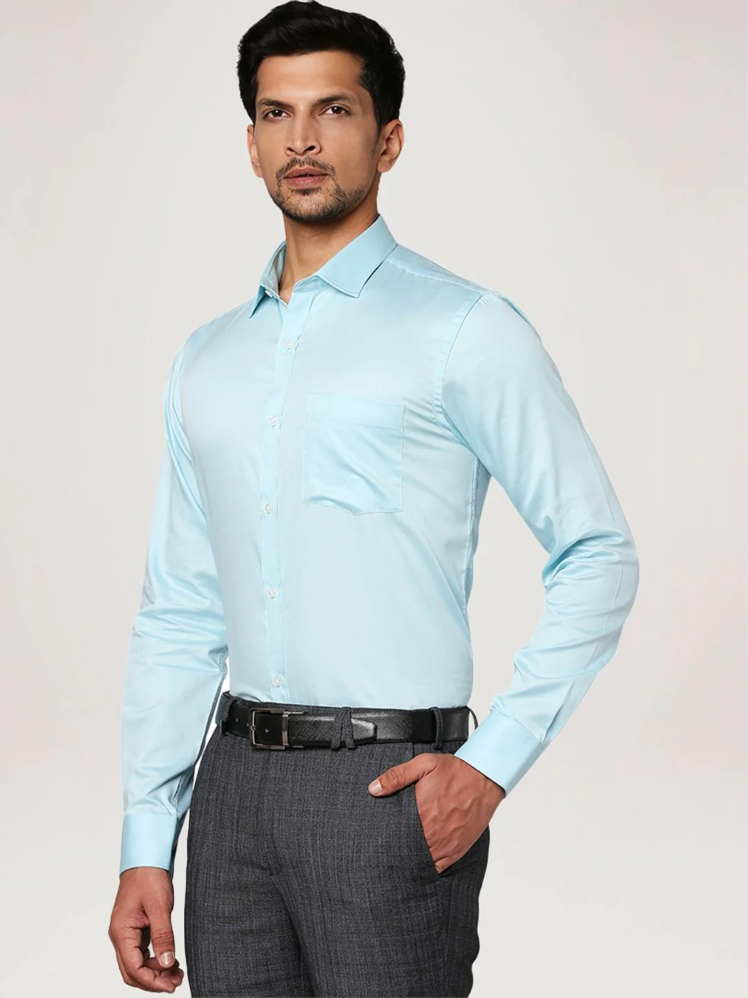 Men Green Slim Fit Solid Cotton Shirts - Image 6