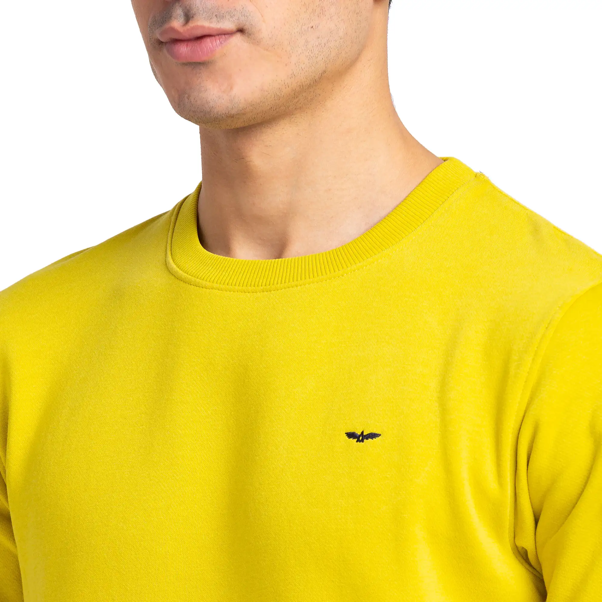 Men Green Slim Fit Solid Polyester Blend Sweatshirts - Image 6