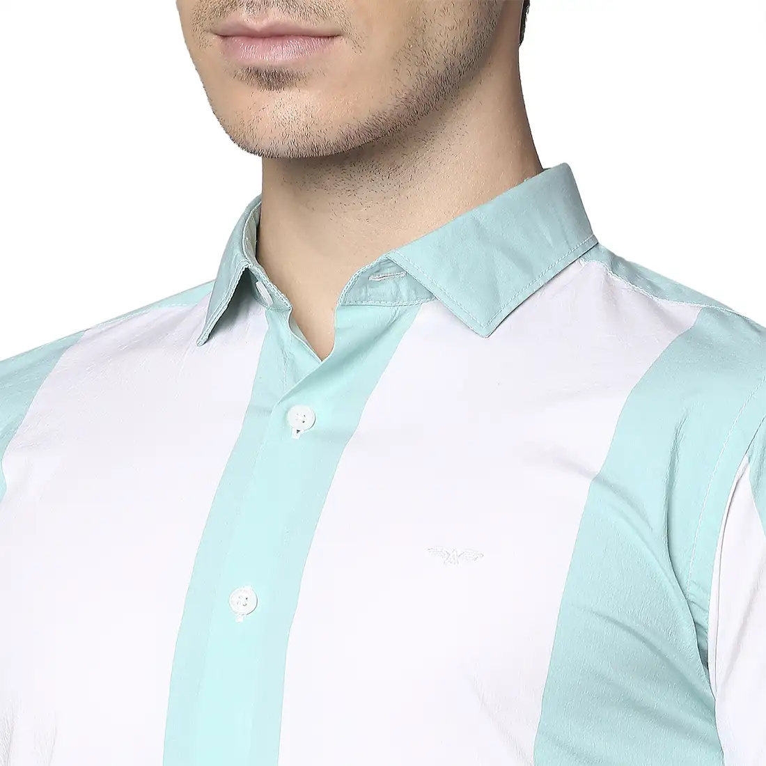 Park Avenue Men Blue Striped Slim Fit Cotton Blend Casual Shirt - Image 6