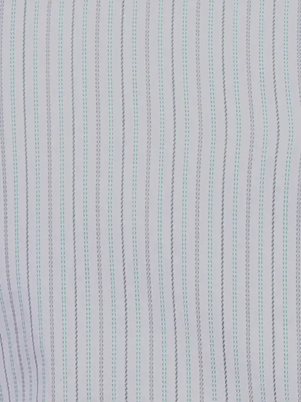 Park Avenue Men Green Slim Fit Stripe Formal Shirt - Image 8