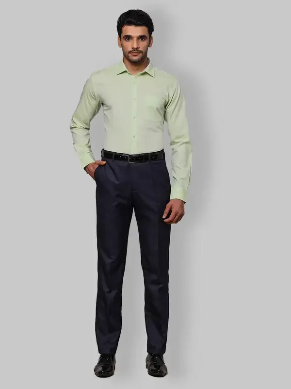 Men Green Slim Fit Structure Cotton Shirts - Image 6