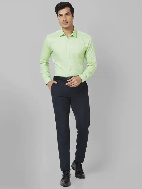 Park Avenue Men Green Slim Fit Structure Formal Shirt - Image 5