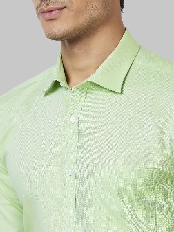 Park Avenue Men Green Slim Fit Structure Formal Shirt - Image 6