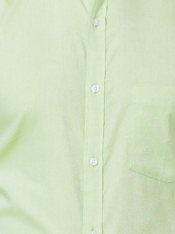 Park Avenue Men Green Slim Fit Structure Formal Shirt - Image 7