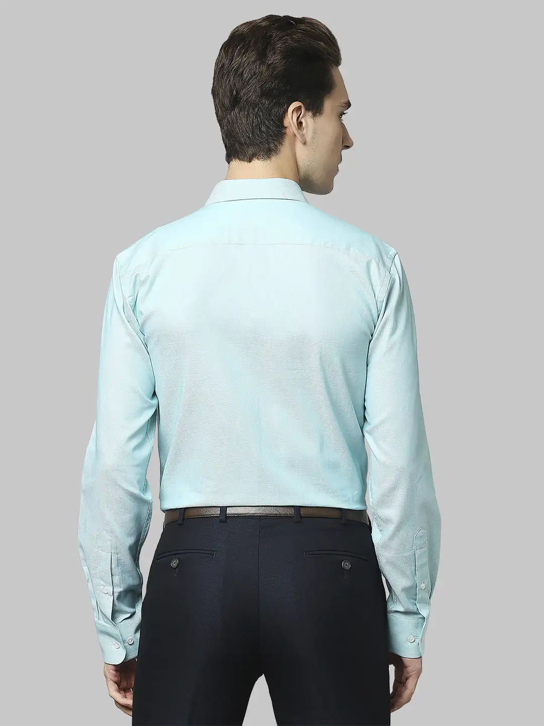 Men Green Slim Fit Structure Cotton Shirts - Image 4