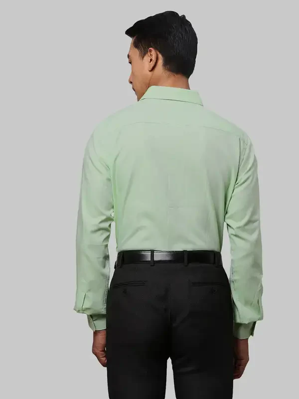 Men Green Slim Fit Structure Cotton Shirts - Image 4