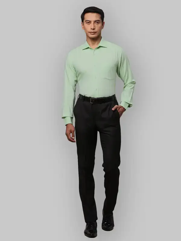 Men Green Slim Fit Structure Cotton Shirts - Image 5
