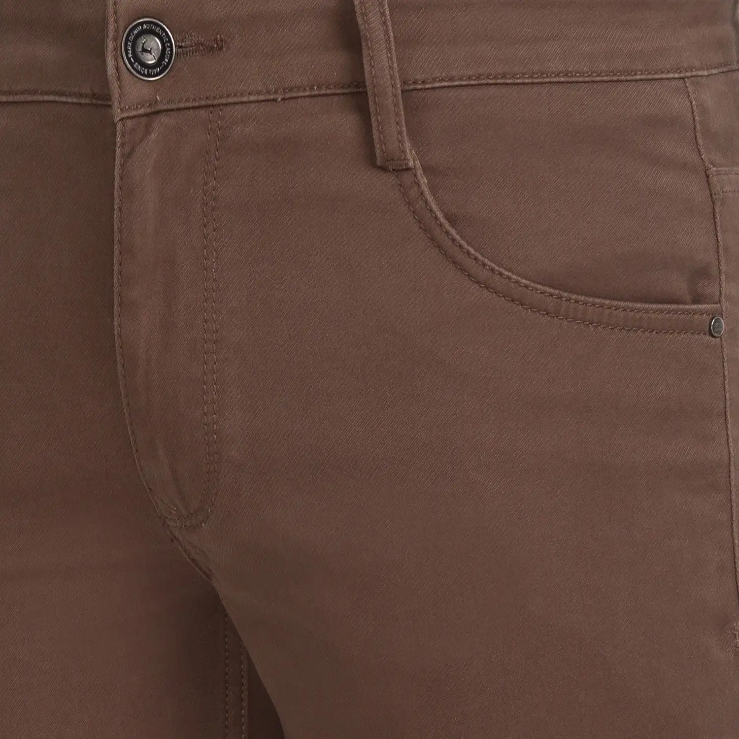 Men Green Slim Tapered Fit Dobby Cotton Blend Jeans - Image 6