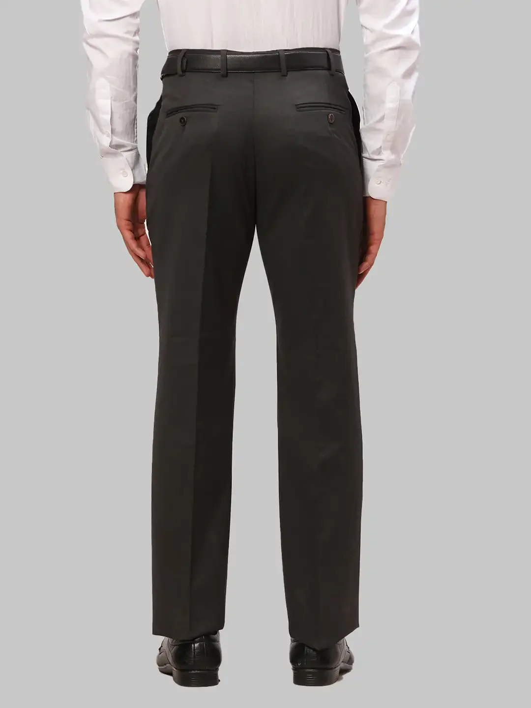 Men Green Smart Fit Structure Polyester Blend Trouser - Image 4