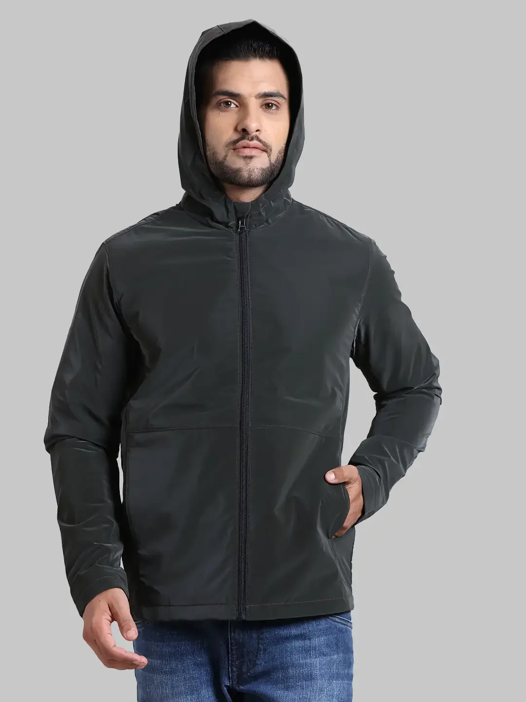 Men Green Solid Polyester Full Sleeve Jackets - Image 8